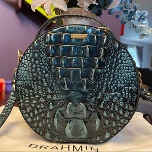 🍃 🍃 RARE FIND! Brahmin Verdigris Metallic Lane Crossbody Bag